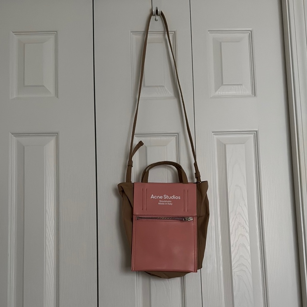 Acne Studios Pink and Tan Crossbody Bag
